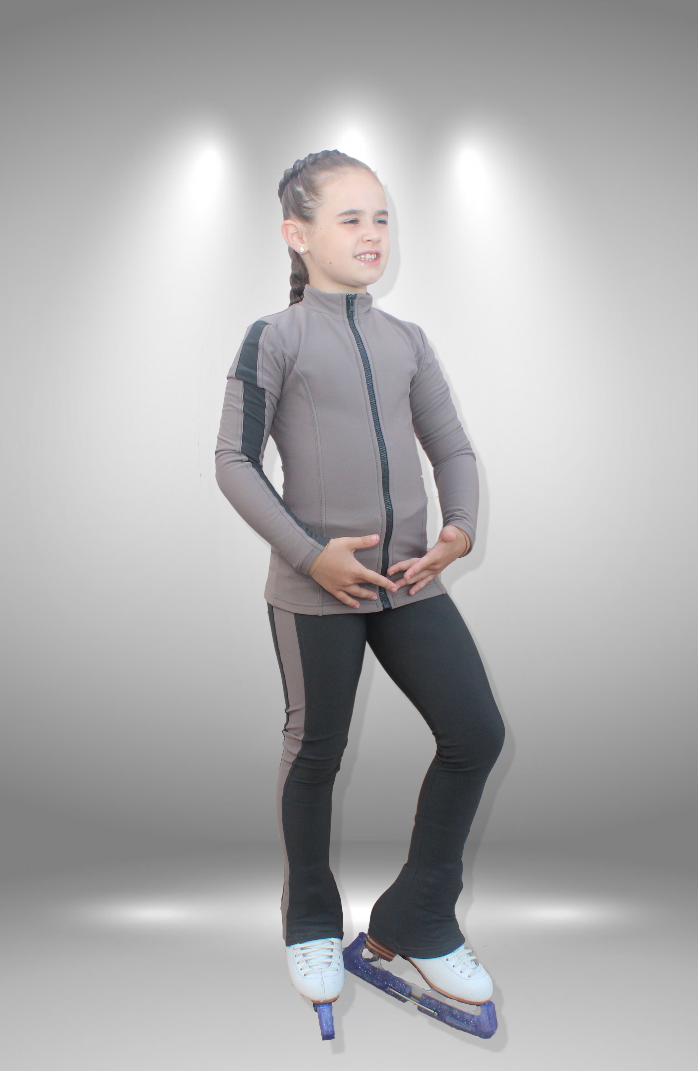 Термо костюм для фигурного катания "Призер" серый