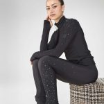 Eco-conscious NATURE leggings featuring green crystal details