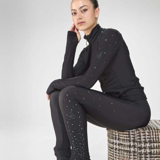 Eco-conscious NATURE leggings featuring green crystal details